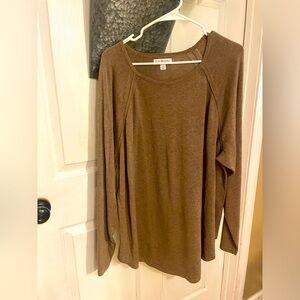 Kim Rogers Brown Long Sleeve Top 3x